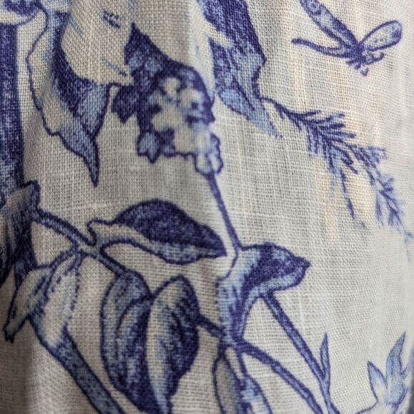 💯 linen toile Peplum wrapover blouse sz S - Picture 5 of 12